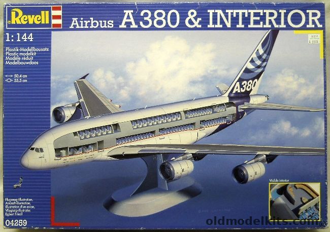 Revell 1/144 Airbus A380 With Interior, 04259 plastic model kit